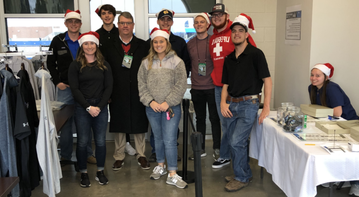 Students worked the booths at the NCAA Division II Football National Championship game in December.